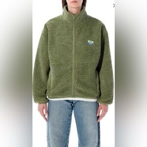 NEW American Vintage Gilet Green Sherpa Puffer Jacket